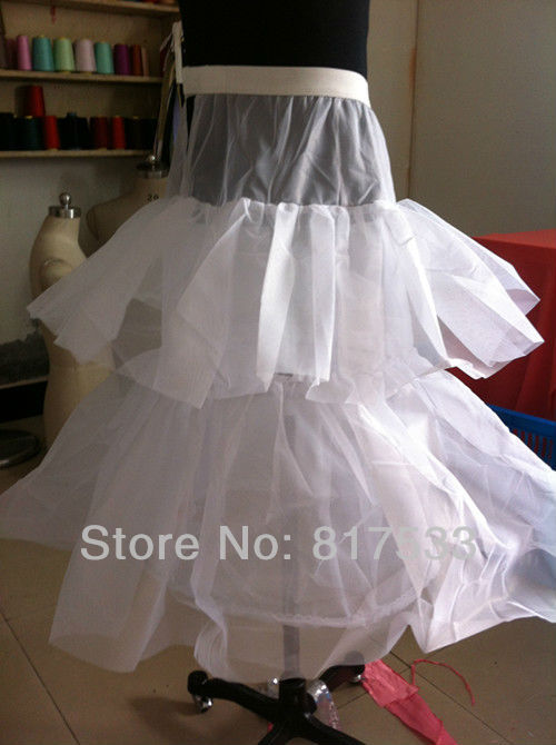white ball gown with hoops flower girl's petticoat underskirt tiered thick net nature waist 26cm length 68cm wedding wear