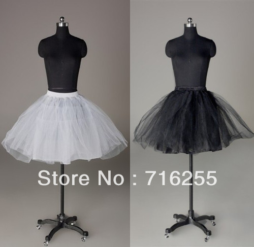 White/Black 3 Layers Short Cocktail Prom Wedding Bridal Petticoat/Crinoline Underskirt