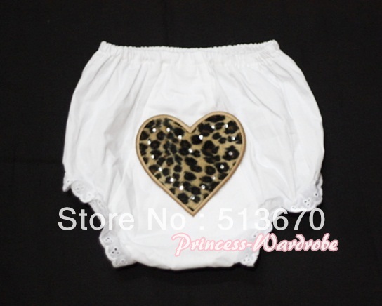 White Bloomers & Leopard Print Heart MALD16