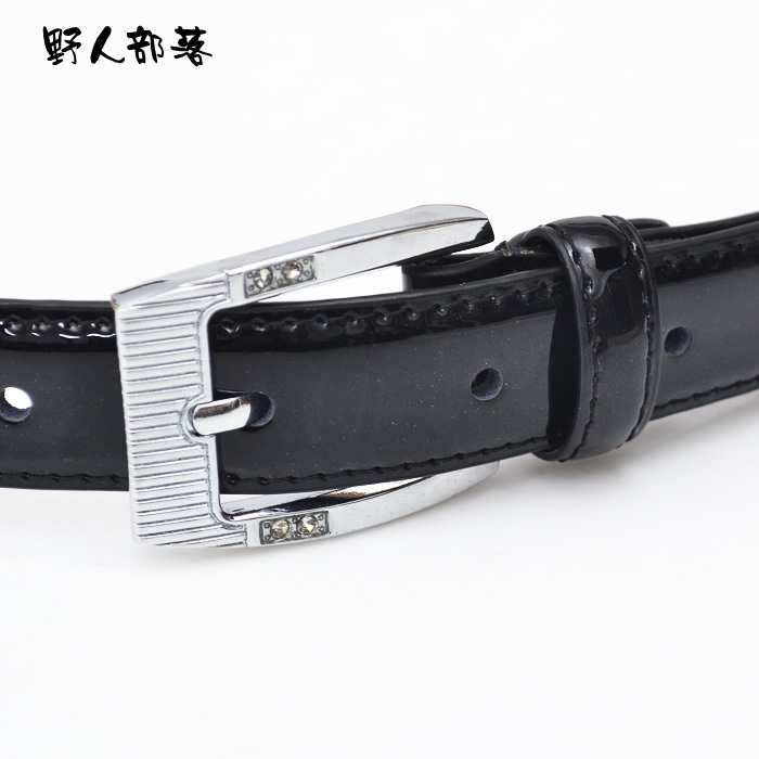White collar ol female pure japanned leather rhinestone candy sweet fashion genuine leather strap belt 5645
