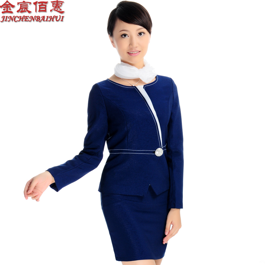 White-collar suits work wear beautorium uniforms stewardess clothing female x582