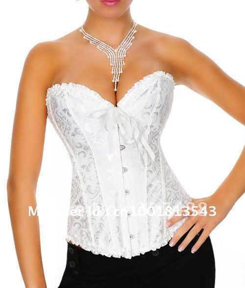 White color Sexy lingerie Overbust  Corsets body shaper  819
