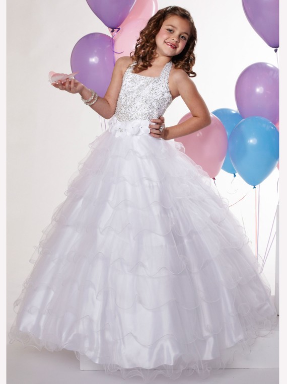 White Fashion trends ball gown halter floor-length Flower Dresses