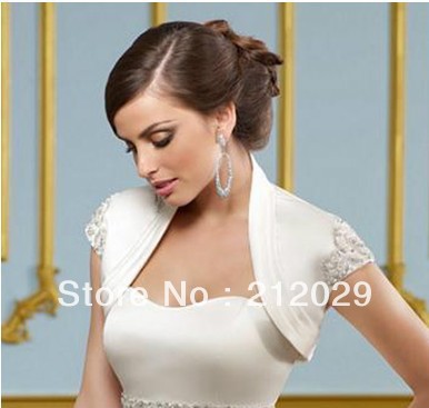 White / ivory / satin / custom jacket / Wedding Bridal Bolero / shrug coat