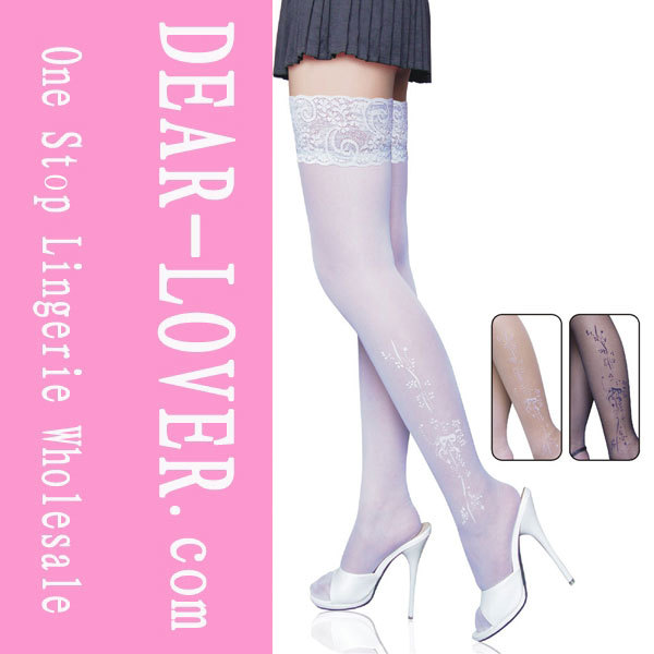 White Jacquard Stockings  LC79121 Cheap price Free Shipping Drop Shipping