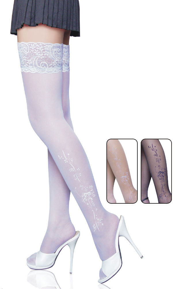 White Jacquard Stockings LC79121 Cheap price Free Shipping Drop Shipping