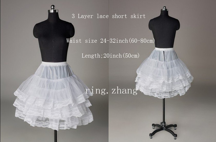 White Lace Edge Bridal Accessorie Short Crinoline Petticoat/Slips/wedding access