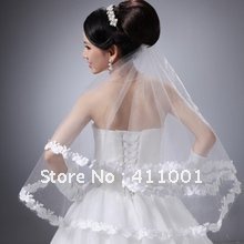 White Lace Edge One-Layer Bridal Veil Wedding Accesorries for Brides Free shipping