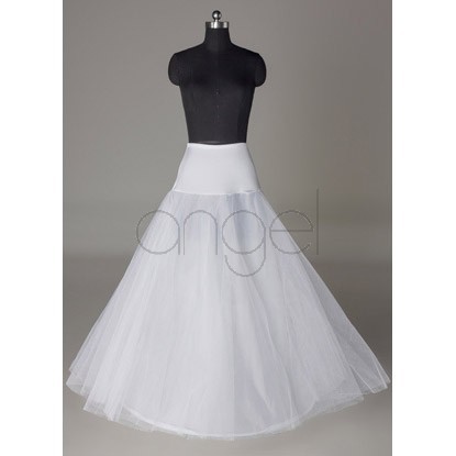 White Length 90cm Corset Lycra Lining Net Bridal Wedding Petticoat