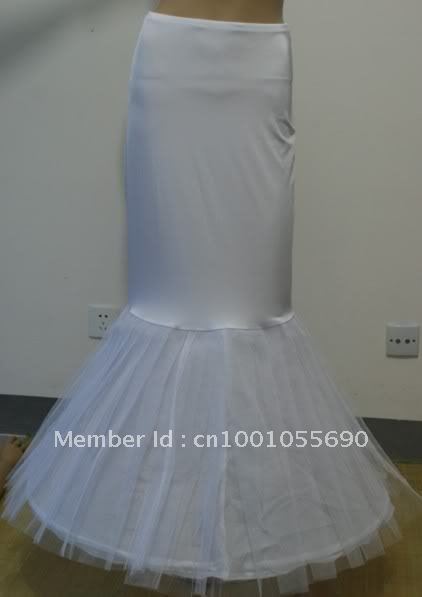 White Mermaid Bridal dress Gown fishtail petticoat crinoline slip Wedding Underskirt
