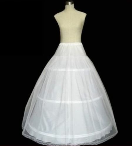 white New 3 hoops Wedding/bridal petticoat Crinoline