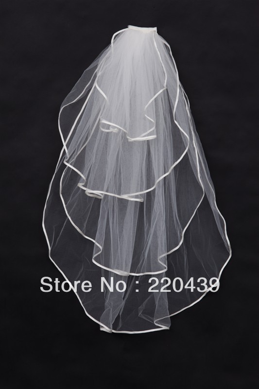 white or ivory 4 layers Ribbon Elbow bridal veil wedding veils / headdress comb Wholesale
