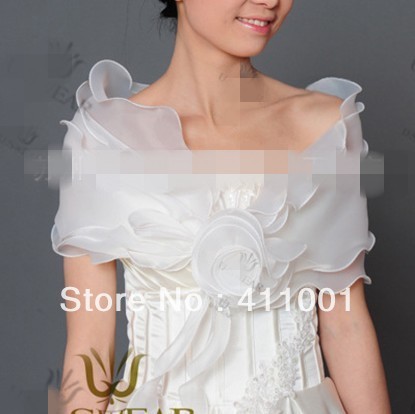 White Organza Bolero for Women Bridal Wraps /coat Wedding Jackets / Wrap Ladies Shrugs in stock ready to ship free shipping