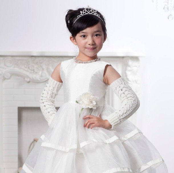 White princess dress little girl wedding dresses junior girl formal dress tuxedos for weddings cute girls pageant dress GD051