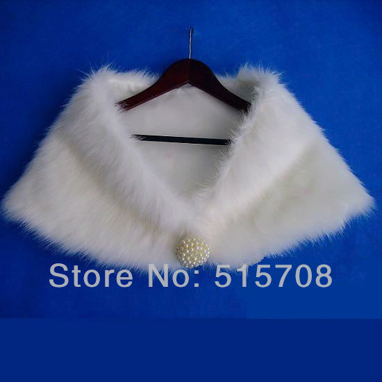 White Red Faux Fur Pearl Winter Shrug Cape Stole Wedding Bridal Wrap Special Occasion Shawl P01