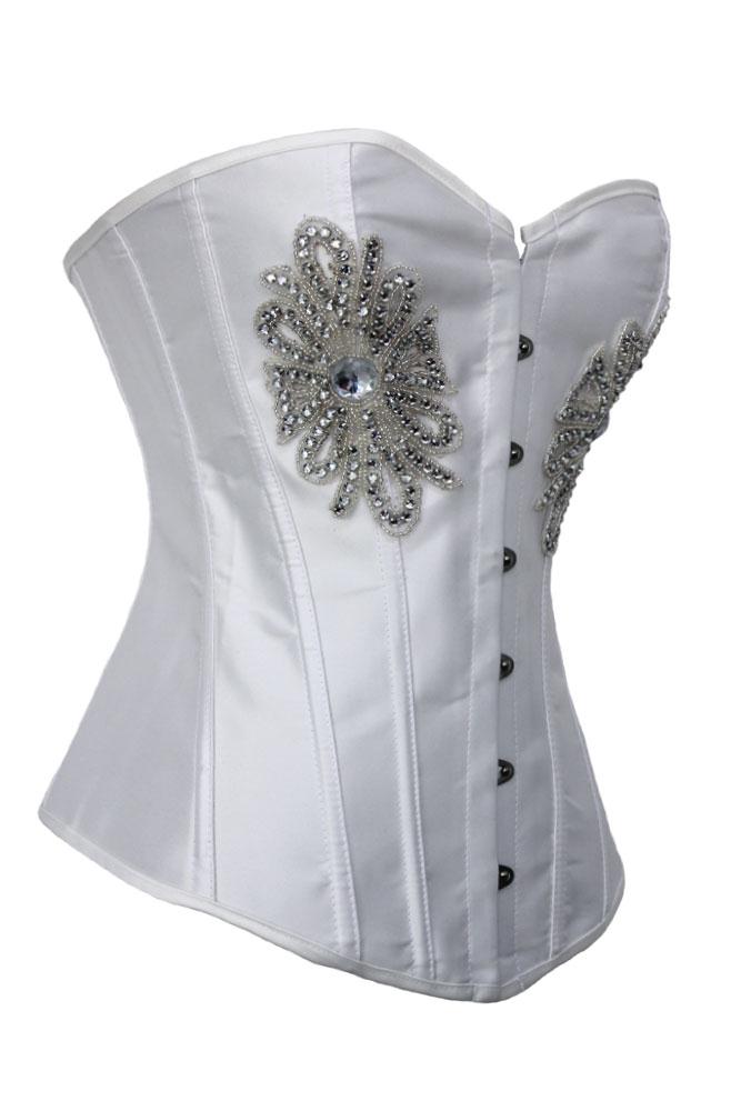 White Rhinestones Outerwear Corset Tops LC5253 Cheaper price Drop Shipping