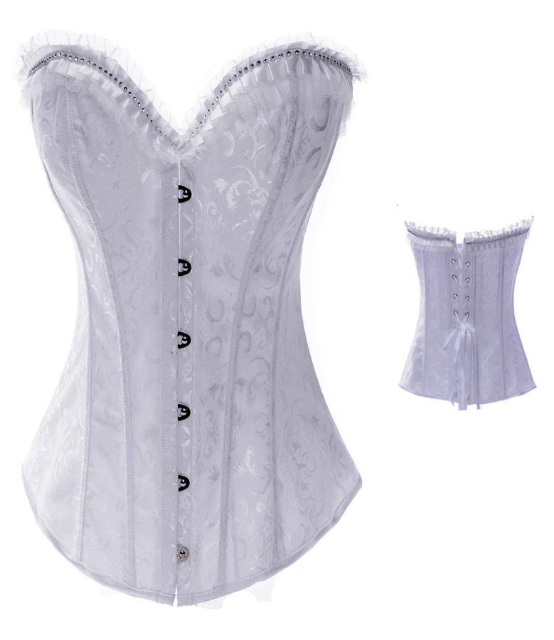 White royal shapewear tiebelt diamond corset women's underwear 8937
