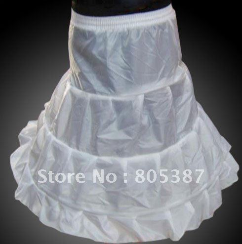 white satin flower dress petticoat with 2 hoops for wholesale in free shipping teep013