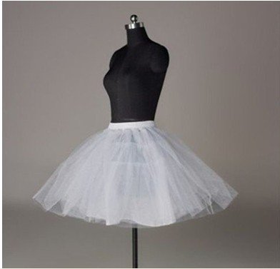 White SHORT knee length Prom wedding dress petticoat underskirt Crinoline