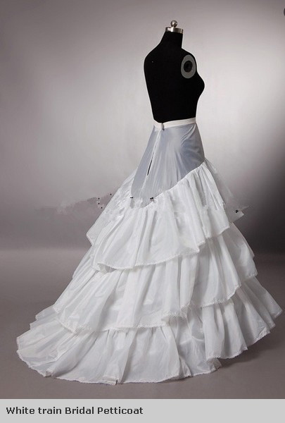 white train bridal petticoat underskirt crinoline