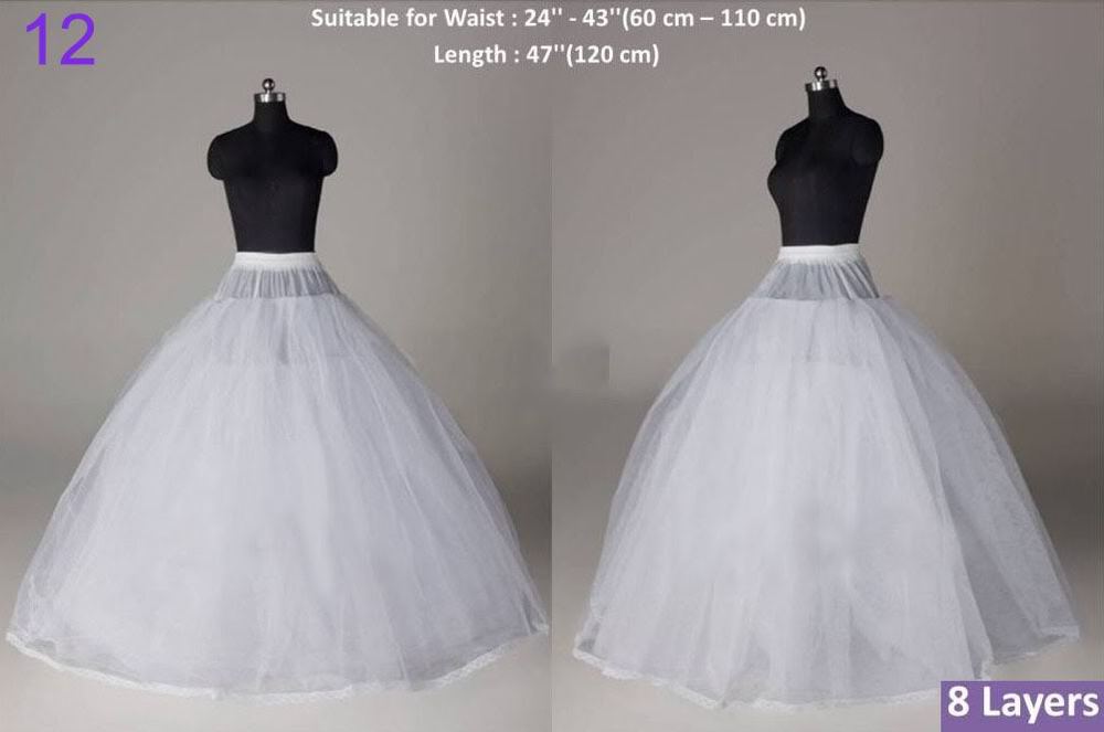 White Tulle Net Wedding Bridal Prom Show Crinoline Slip Skirt Petticoat