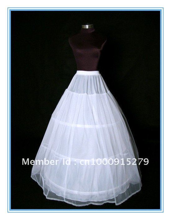 White Wedding Bridal Accessories 3 Hoops 1 Layer Petticoat / Slips