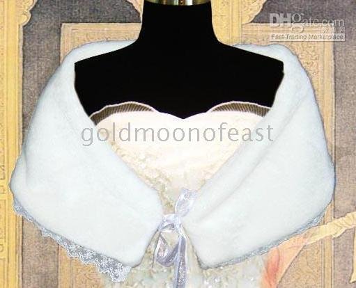 White Winter Bridal Wedding dress Fur Wrap/shawl/coats Shrug Shawl