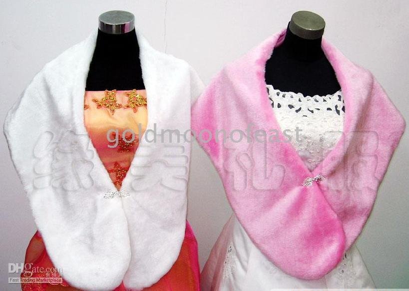 White Winter Bridal Wedding dress Fur Wrap/shawl/coats Shrug Shawl