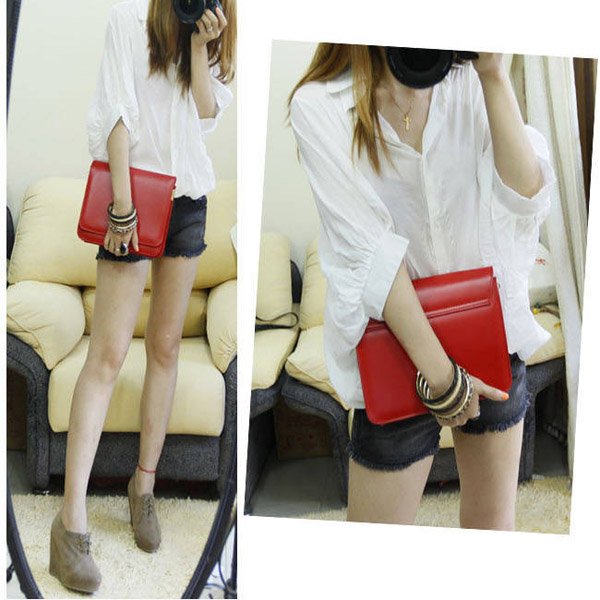 White Women's Loose Casual Batwing Sleeve Tops Cotton Button Shirt Down Collar Blouse HR324W