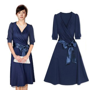 Whole sale 2012 new style/Office Lady Dress/ Short Sleeve or Full Sleeve chiffon dress