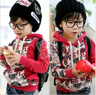 whole sale 2013 spring digital boys clothing girls clothing baby child with a hood sweatshirt  free shipping