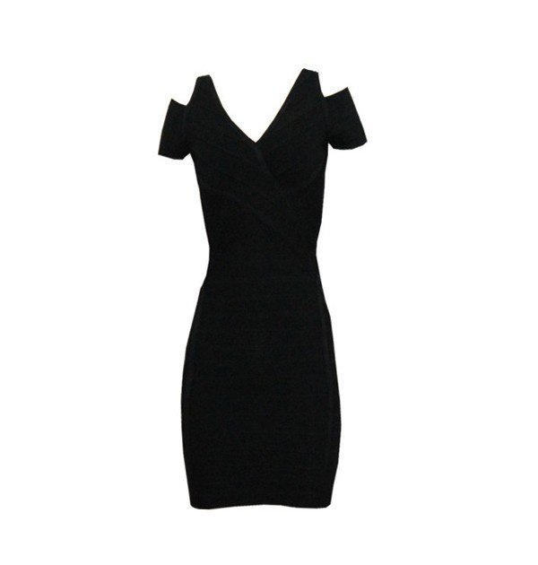 Whole sale and retail 2012 new Designer Bandage dress,Black color off-shoulder dress for party/prom, free shiping H026