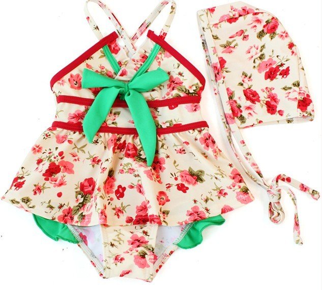 wholesae- 2012 new girls piece swimsuit floral fashion children swimwear direct selling