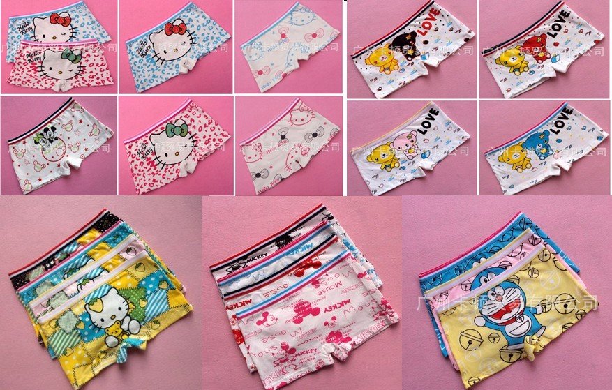 Wholesale 100% cotton 20 styles 6-8 years kids underwear,cartoon underwear,girl's panties/boxer,quality children's underwear