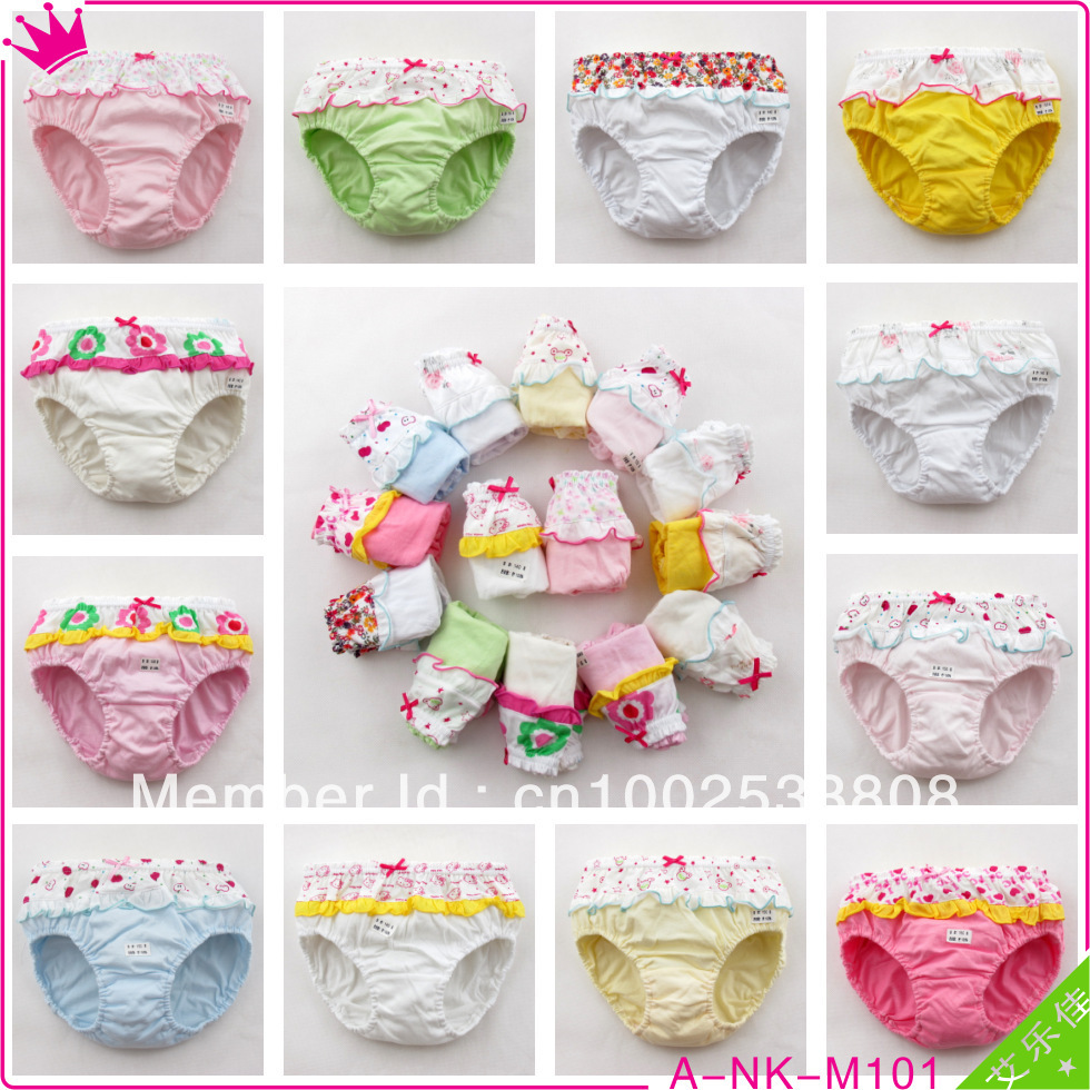 wholesale 100% cotton children/baby/kids laciness pants bread girls briefs underpants 10pcs/lot