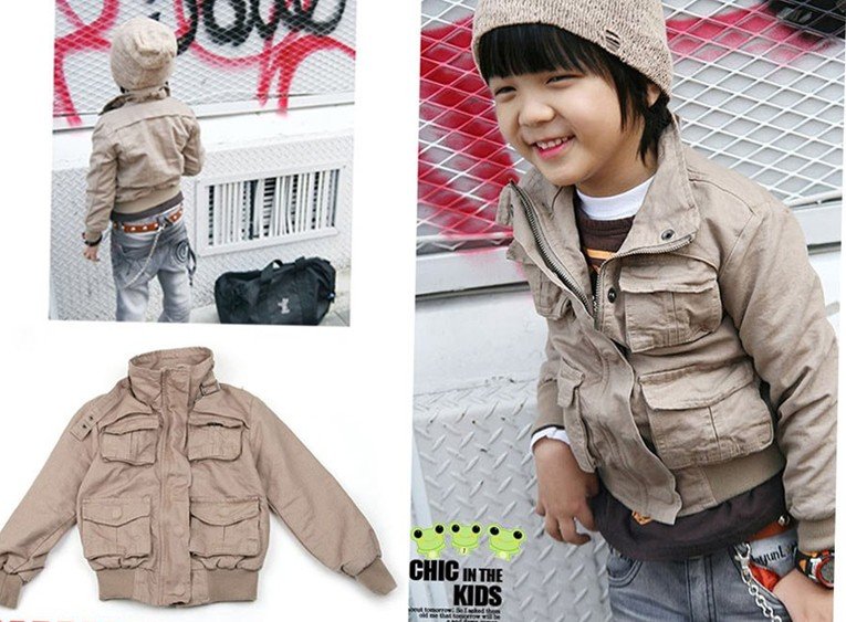 wholesale 100% cotton kids coat/jacket coat/ pocket coat/children's coat