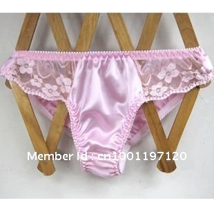 Wholesale - 100% silk Lace Women's triangle underwear free ship   Women's  briefs