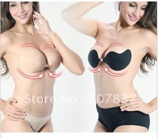 Wholesale 100pcs/lot superlight  fashion Invisible Silicone bra  AB CD Cup with opp packing DHL-FEDEXfreeshipping