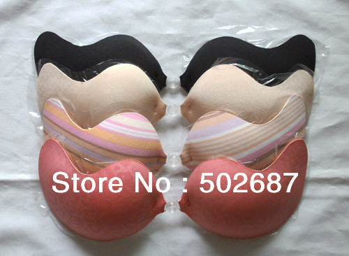 Wholesale 100pcs/lot-Women's self adhesive bra,silicon Invisible Self stick Bust Bra magic breast Push Up   free shipping