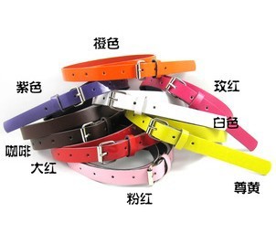 Wholesale ,10pcs* leather patent and classic multi-colored pin buckle women's thin belt ,free CPAM