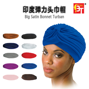 wholesale 10pcs/lot india muslim hat elastic muslim turban bandanas big satin bonnet turban much colors free shipping