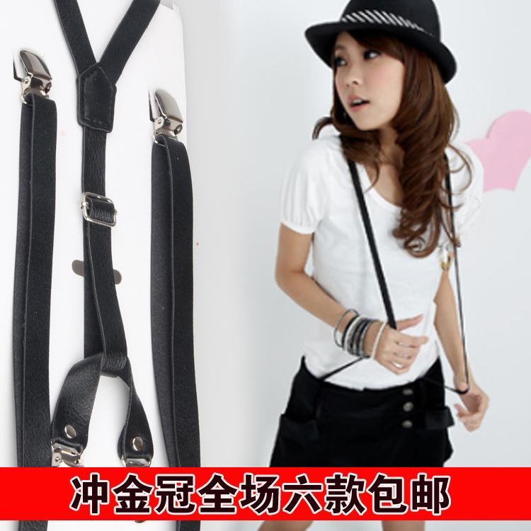 wholesale 10pcs/lot PU male women's general suspenders women's suspenders accounting clothing