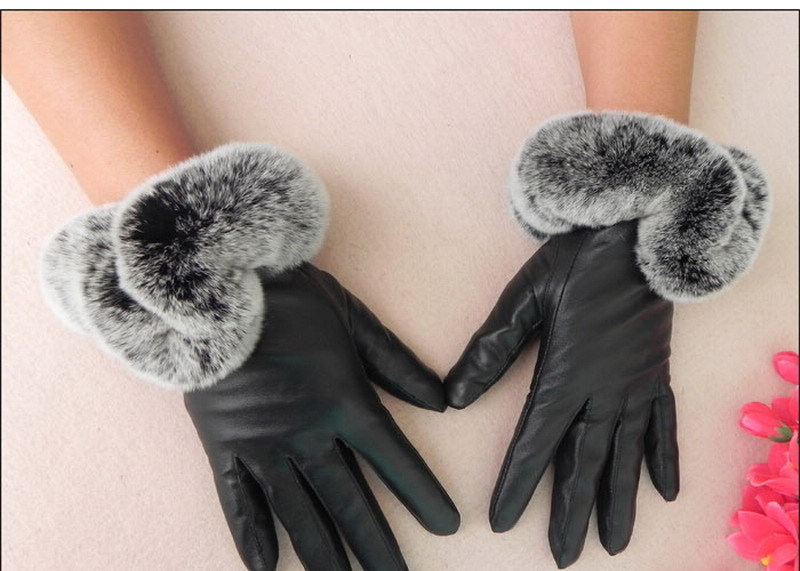 Wholesale:10pcs /lot Topsale  2012 Fashion Genuine Rex Rabbit Fur with Leather Glove /Sheep Skin with  Rabit Fur
