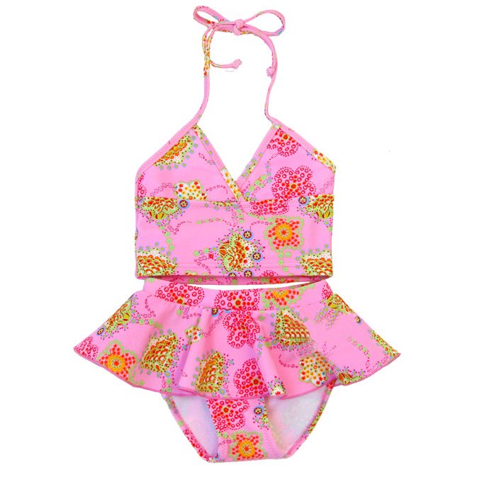 Wholesale 10sets/lot High quality Cover-ups Baby Swimwear Kids' beachwear for girls Pink  Floral ETYY08 Free Shipping