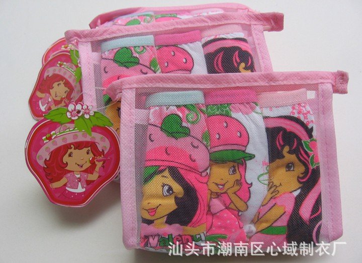 Wholesale 12pcs/lot Strawberry Shortcake girl's underwear,famous cartoon characters Kid's Underwear,quality cotton underwear