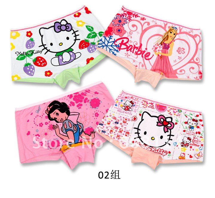 Wholesale( 16 pcs/lot), Cartoon Kitty/Snow white Girls Cotton Panties/Children Underwear/ Children Garment/Babies Briefs