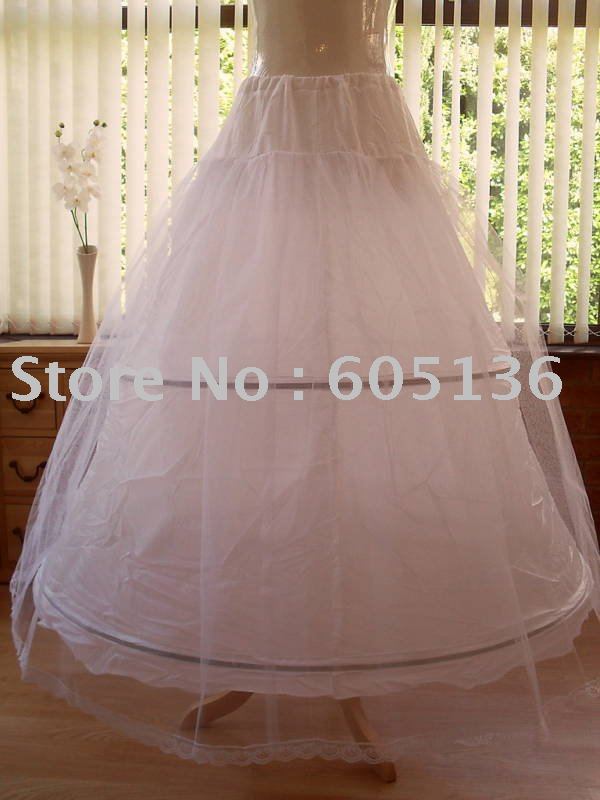 Wholesale - 2-hooped layer wedding prom petticoat underskirt white bridal Adjustable Crinoline Petticoats bridal Accessories