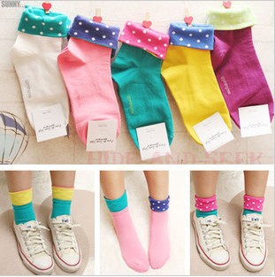 wholesale 20/lot free shipping Lovely autumn winter creative color socks cotton candy women's socks