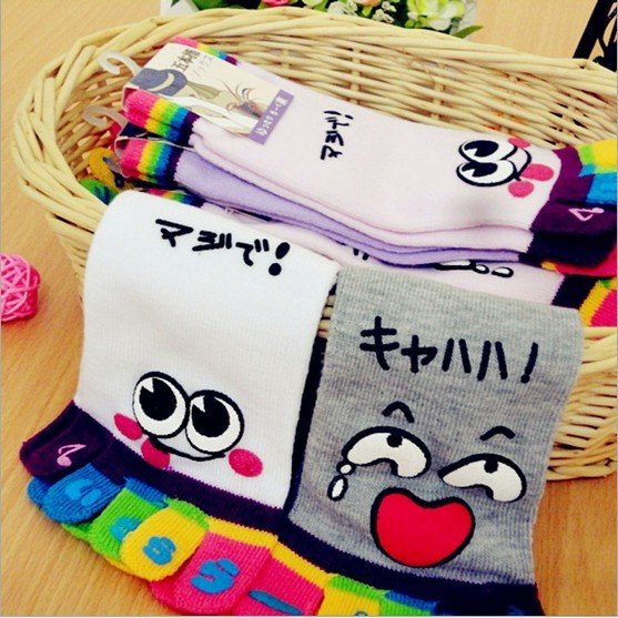Wholesale 20 pairs/lot New Arrival Mix Cotton Five Fingers Socks Women Free Shipping