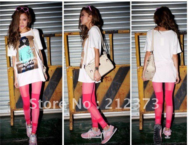 Wholesale-2012 100% New Hot Sale Fashion Korean Slim Pants Pantyhose Cotton Breathable Yarn Splicing Strong Elasticity KW009